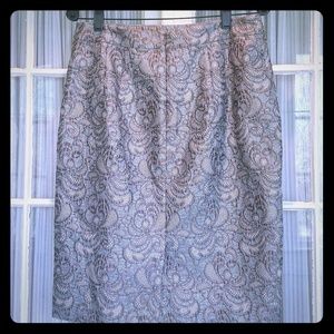 Silver brocade Ann Taylor Skirt